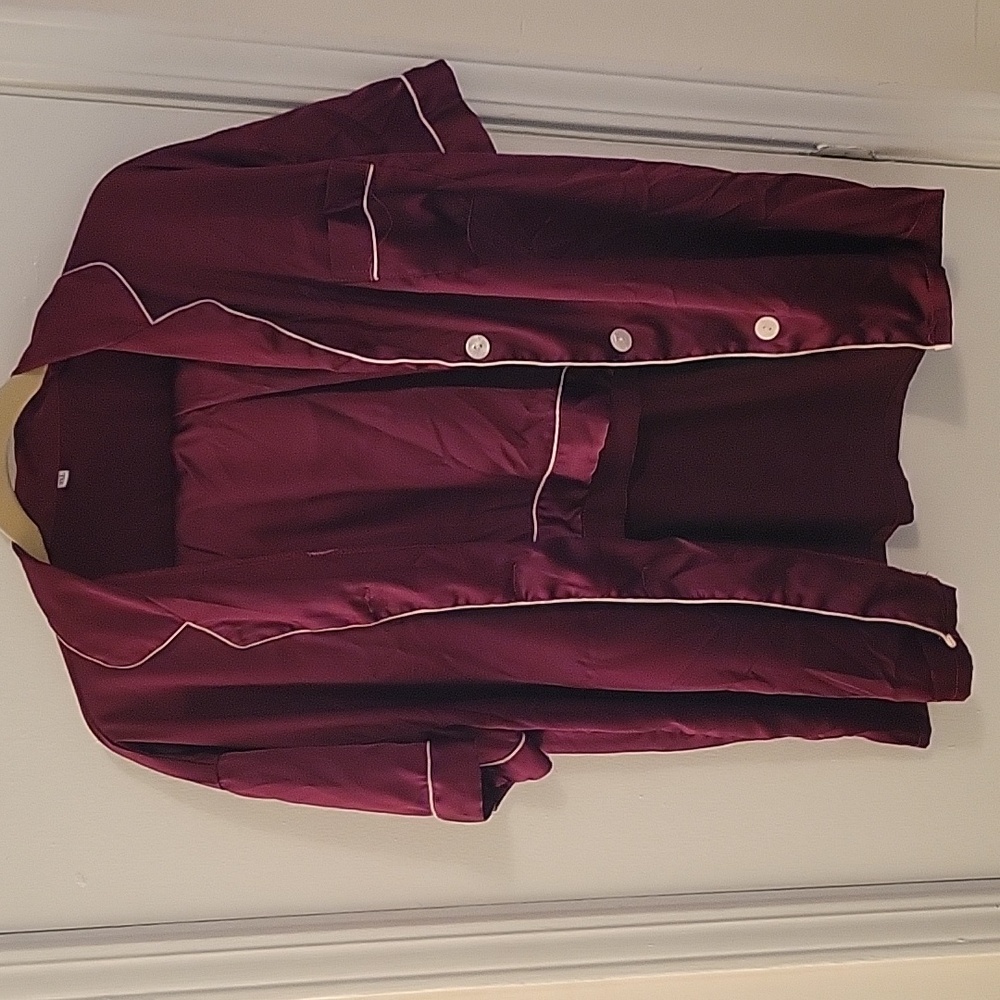 Silk Pj Shorts Set (Burgundy)